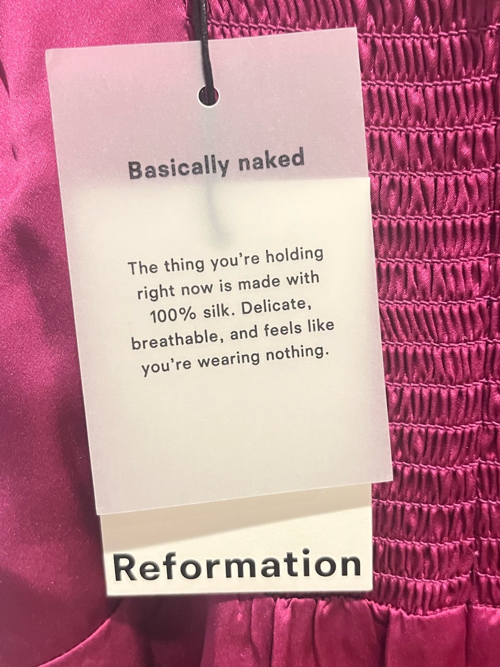 NWT Reformation Frankie Silk Mini Dress Hibiscus Tea - Picture 4 of 5
